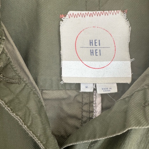 Anthropologie Hei Hei Army Green Cargo Canvas Jacket Size Medium - Picture 7 of 8